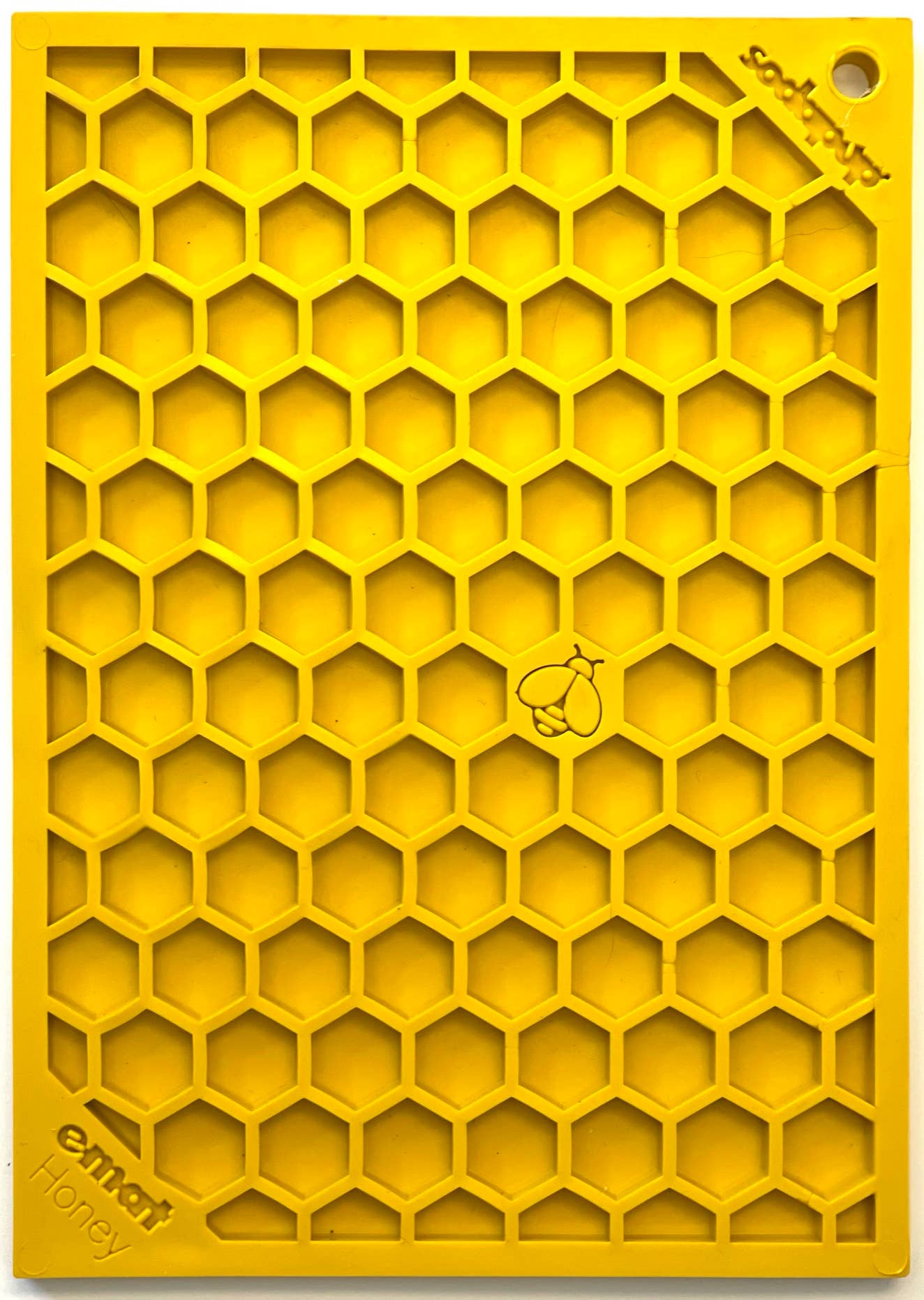 Honeycomb Design Emat Enrichment Licking Mat - Yellow - Larg: Large