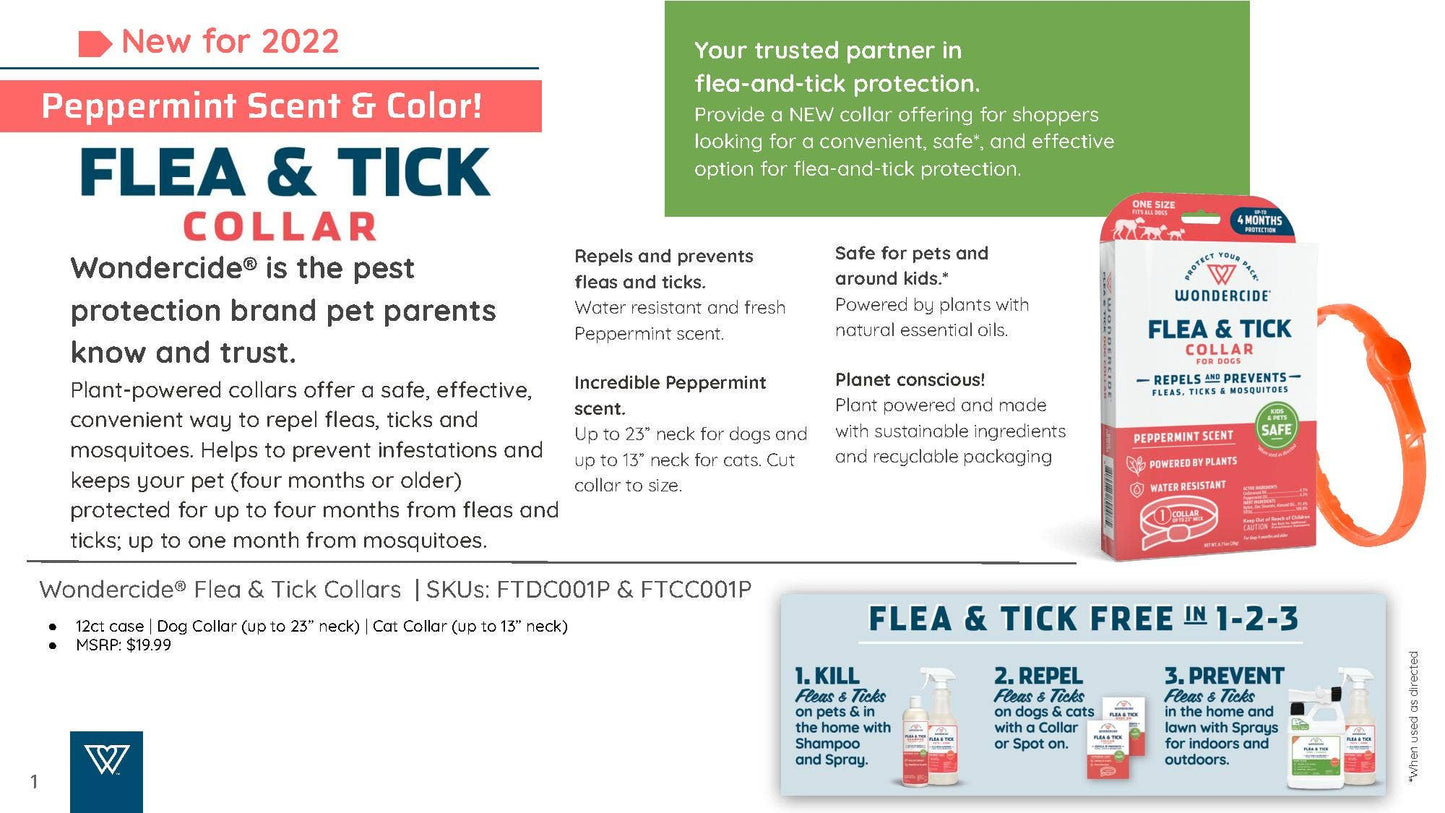 Wondercide Flea & Tick Collar for Dogs - Peppermint