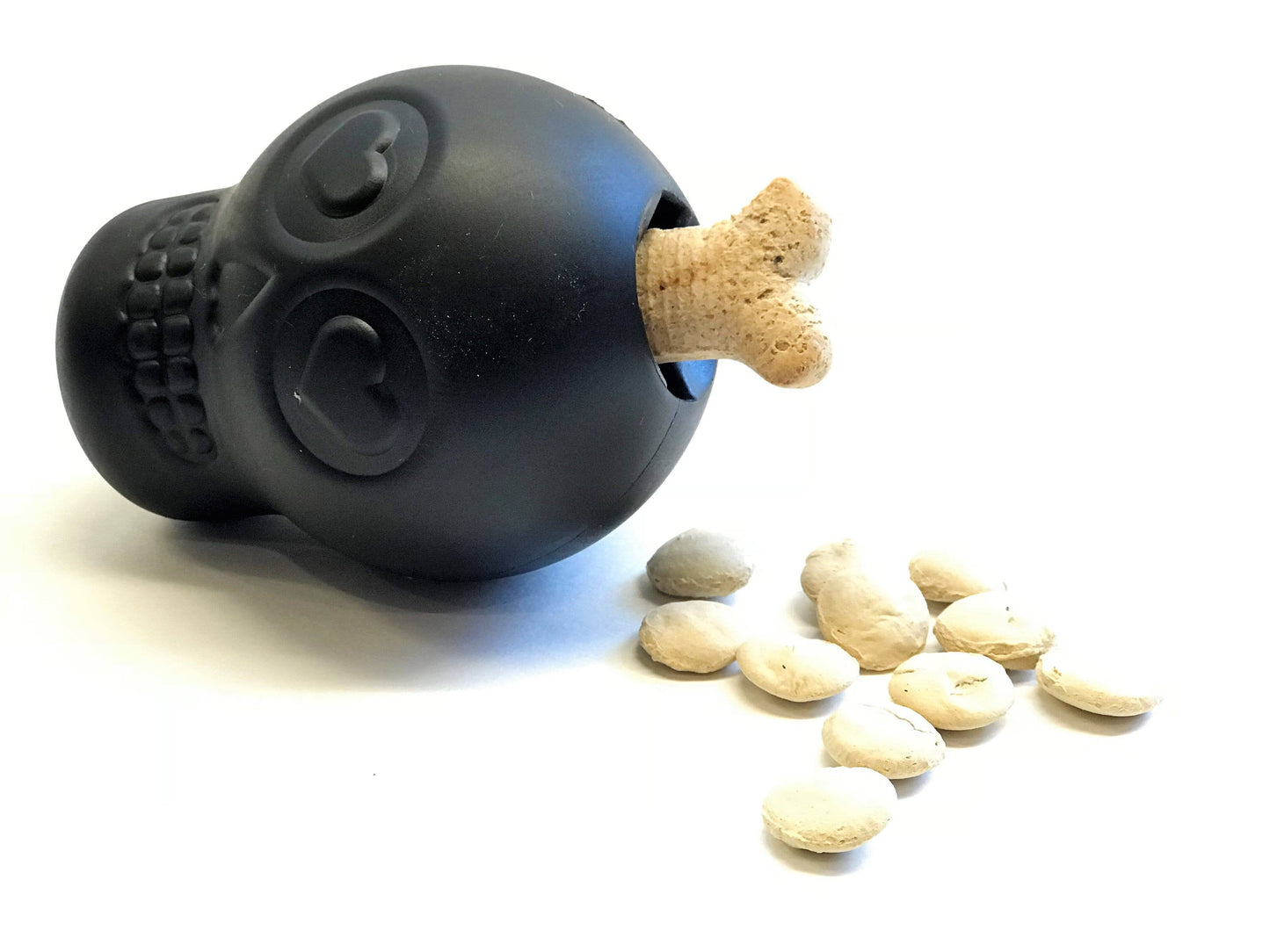 Halloween Skull Treat Dispensing Rubber Toy
