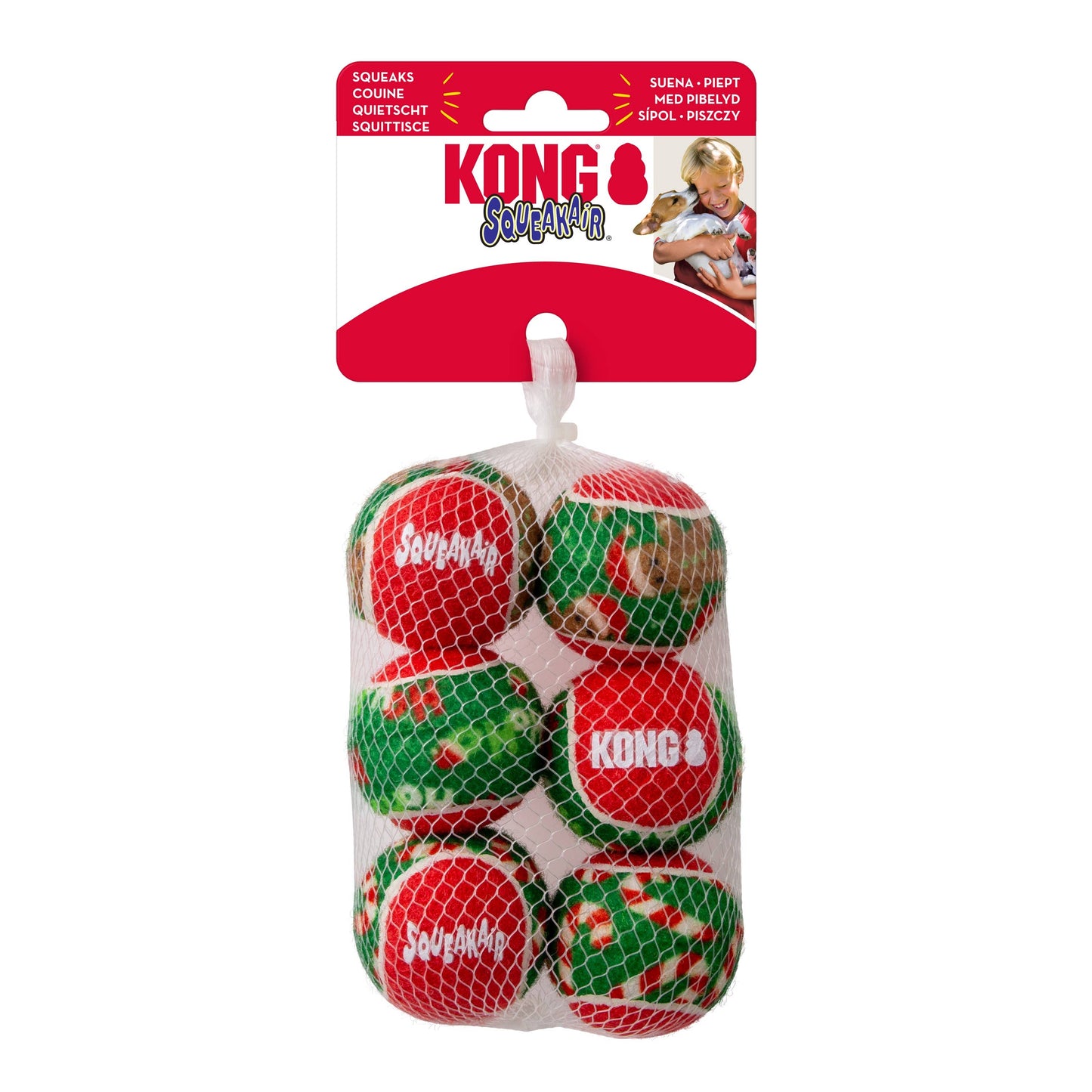 KONG Holiday SqueakAir® Balls 6-pk Dog Toy Sm