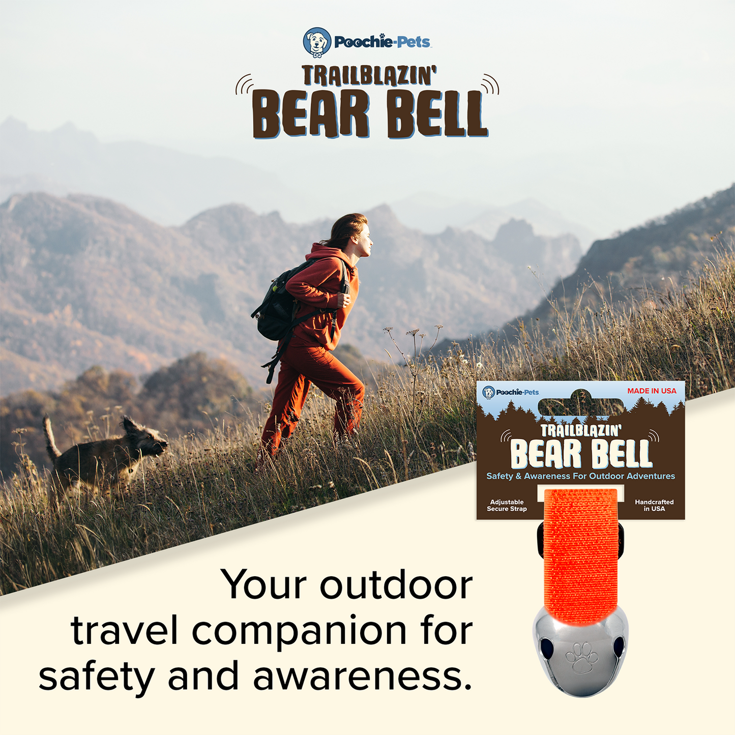Trailblazin' Collar Bells for Outdoor Pet & Owner Safety