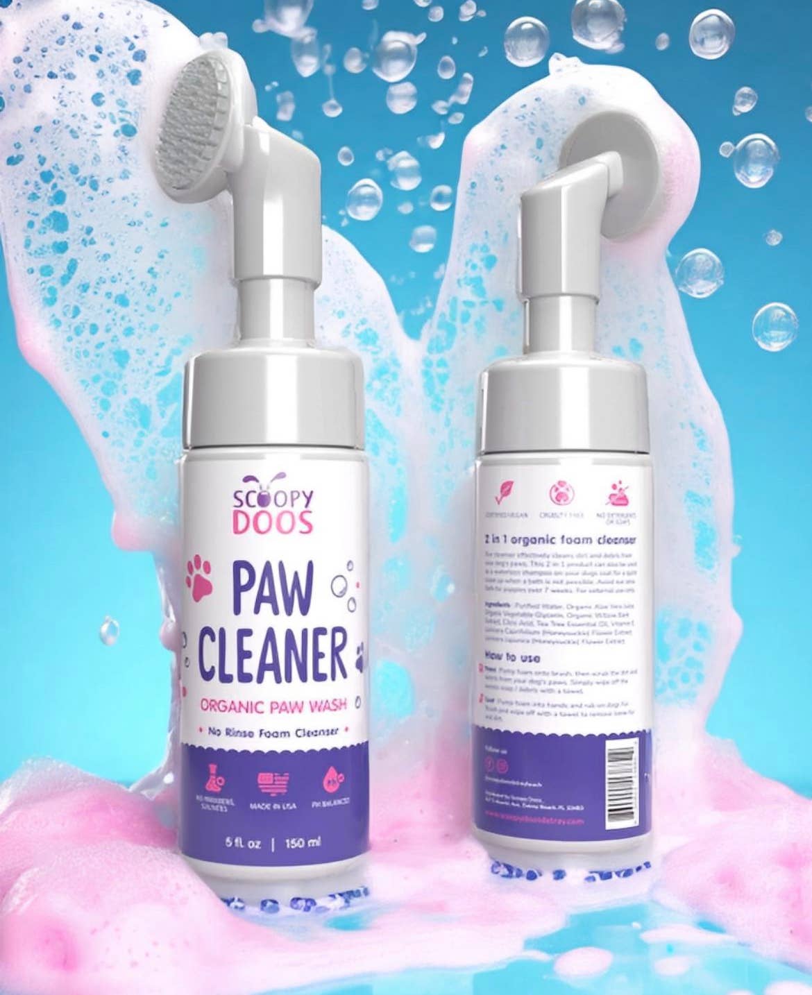 Organic No Rinse Foaming Paw Cleanser For Dogs