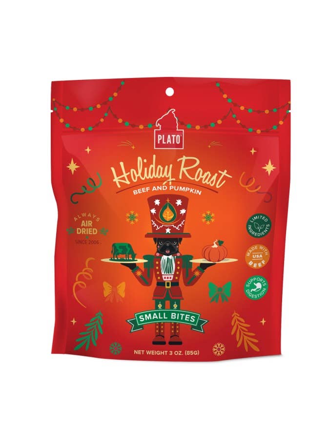 Plato Pet Treats Holiday Roast Small Bites Beef & Pumpkin