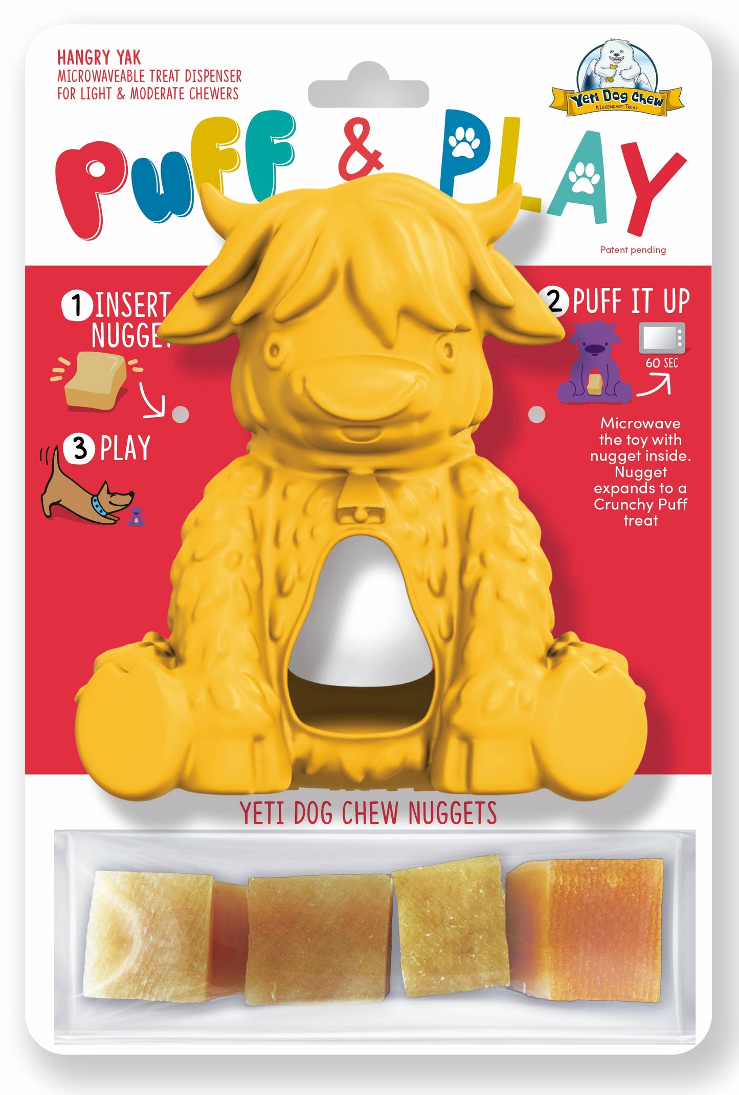 Yeti Dog Chew Puff & Play Hangry Yak Yellow