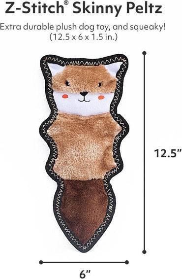 ZippyPaws Z-Stitch Skinny Peltz Dog Toys: Chipmunk