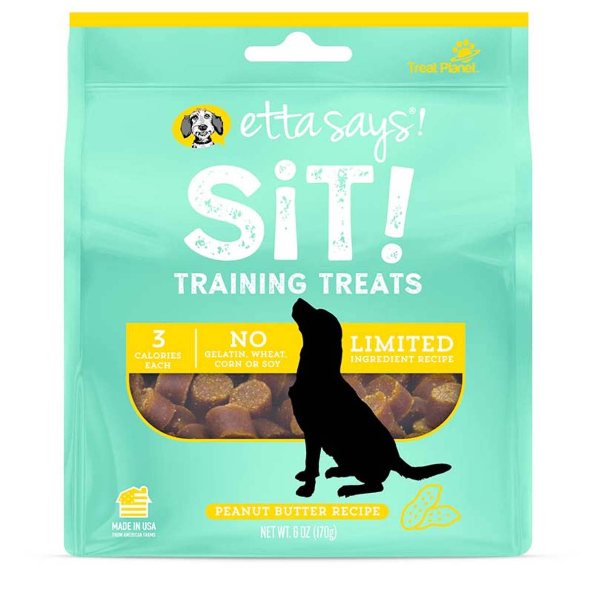 Etta Says! Sit! Dog Training Treats Peanut Butter Recipe 6oz