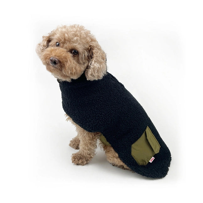 Milltown Reversible Puffy/Fleece Winter Coat in Black/Olive