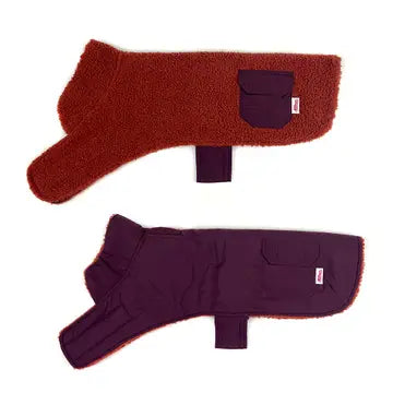 Milltown Reversible Puffy/Fleece Winter Coat in Orange/Burgundy