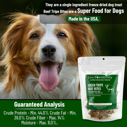 Green Tripe Beef Bites (Freeze Dried Superfood for pets)