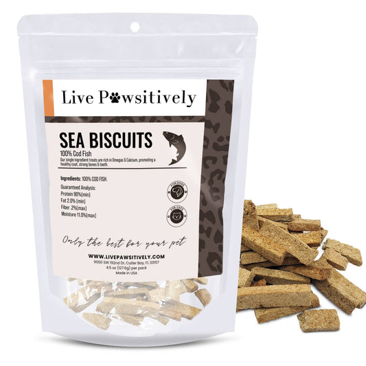 Sea Biscuits, 100% Cod Fish Treat for Dogs, 4.5 oz