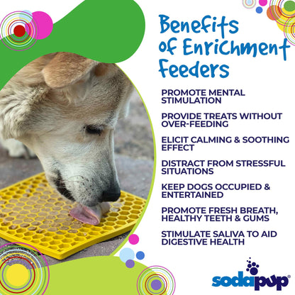 Honeycomb Design Emat Enrichment Licking Mat - Yellow - Larg: Large
