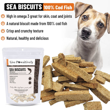 Sea Biscuits, 100% Cod Fish Treat for Dogs, 4.5 oz