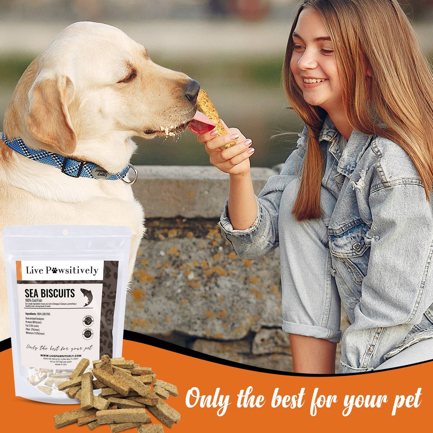 Sea Biscuits, 100% Cod Fish Treat for Dogs, 4.5 oz