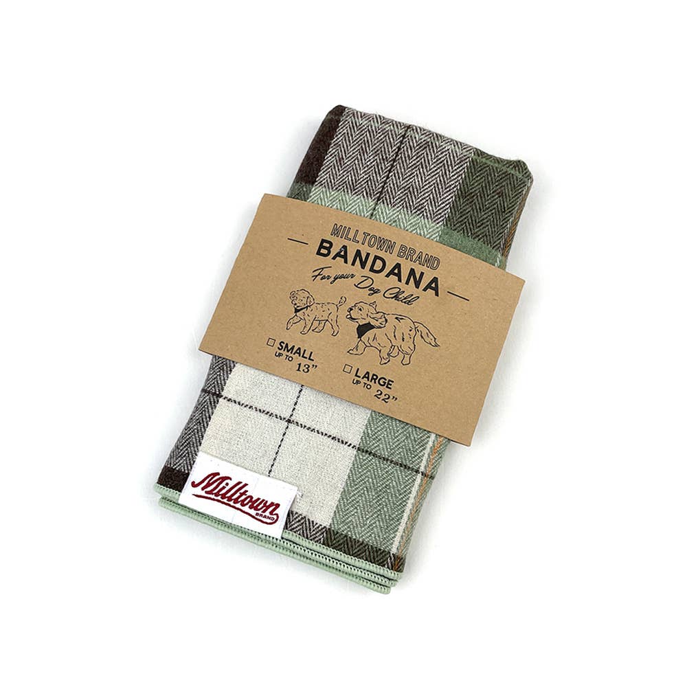 Square Dog Bandana - Hiking  in the Woods Plaid
