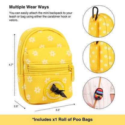 2-in-1 Soft Poop Bag Dispenser Treat Bag Mini Backpack